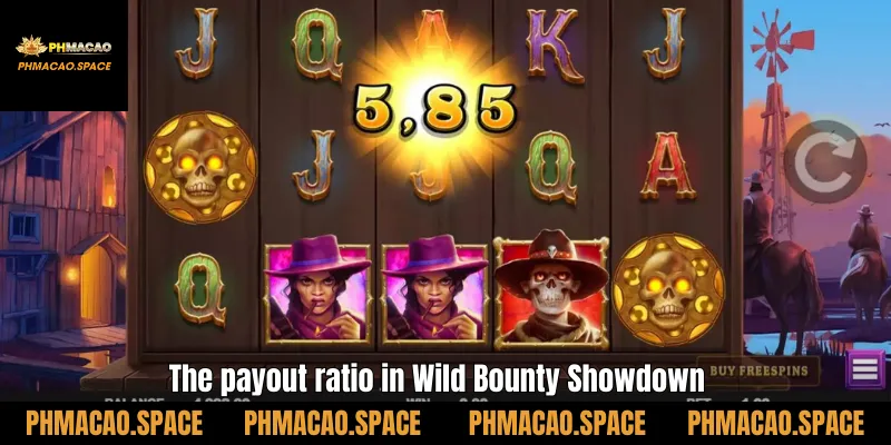 The payout ratio in Wild Bounty Showdown