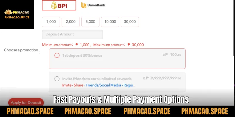 Fast Payouts & Multiple Payment Options