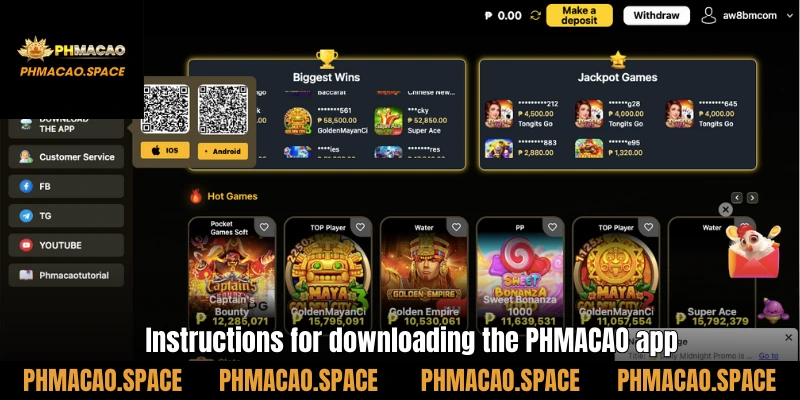 Instructions for downloading the PHMACAO app