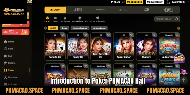 Introduction to Poker PHMACAO Hall