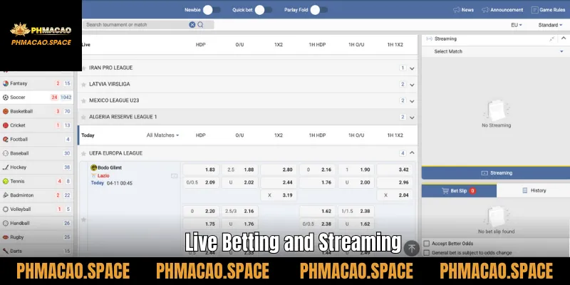 Live Betting and Streaming