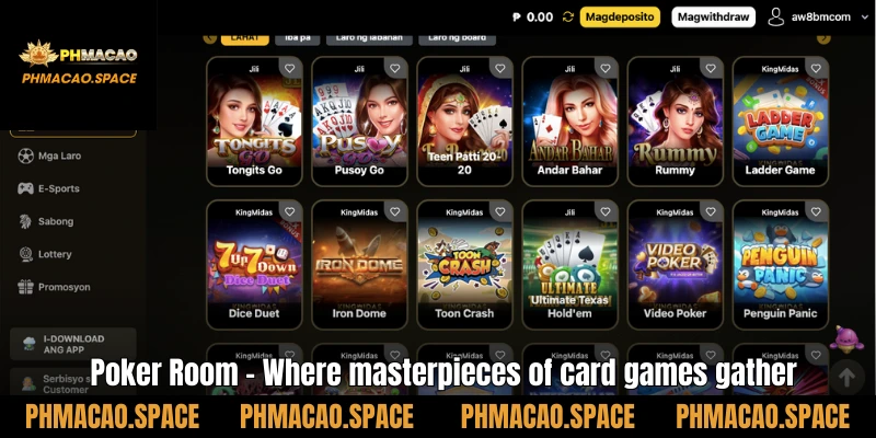 Poker Room - Where masterpieces of card games gather  