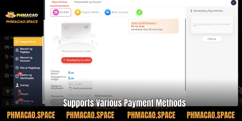 Supports Various Payment Methods